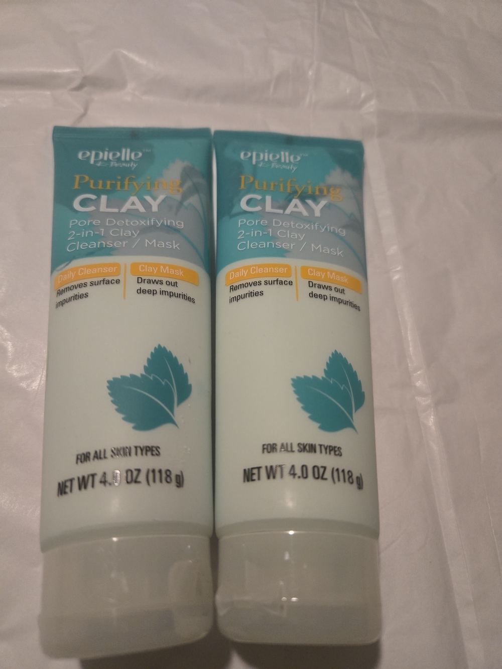 Purifying Clay 2-in-1 Cleanser & Mask - Teal/White